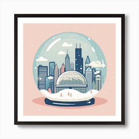 Chicago Usa 1 Snowglobe Art Print