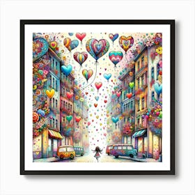 Heart Balloons Art Print