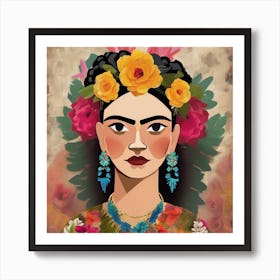 A Vibrant Frida Art Print 6 Art Print