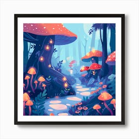 Mushroom Forest 4 Art Print