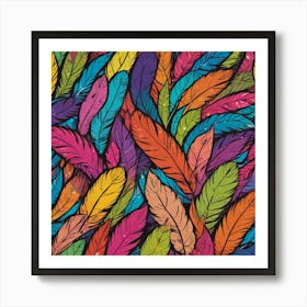 Colorful Feathers 4 Art Print