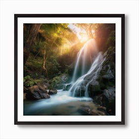 Waterfall In The Forest 1 Art Print