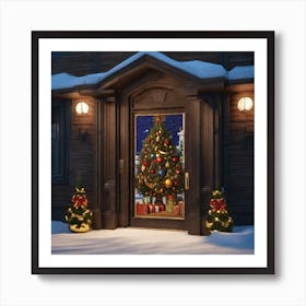 Christmas Door 70 Art Print