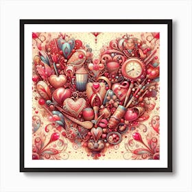 Valentine's Day, heart pattern 3 Art Print