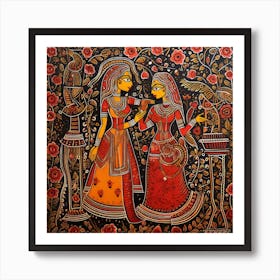 Traditional Painting, Oil On Canvas, Brown Color 2 Art Print