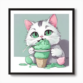 Gatto Gelato Art Print