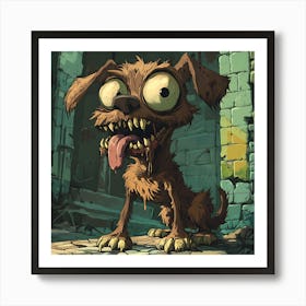 Vintage 80s Nightmarish Dog 11 Art Print