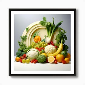 A wonderful assortment of fruits and vegetables Art Print