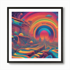 Psychedelic Landscape Art Print