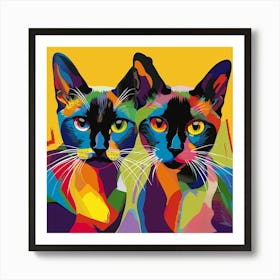 Kisha2849 Burmese Cats Colorful Picasso Style No Negative Space 35591f4a 3447 4cd7 8b51 3b6a3210e036 Art Print