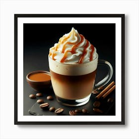 "Scrumptious Caramel Delight: A Decadent Journey of Sweetness in Every Sip, Perfectly Blended to Awaken Your Senses and Soothe Your Soul Art Print