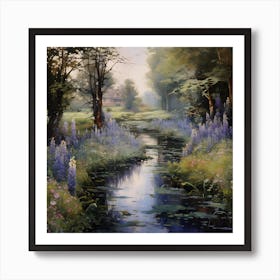 Threaded Tranquility: Monet's Blossom Haven 1 Art Print