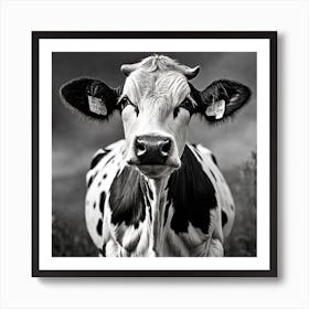 Black And White Cow 2 Art Print