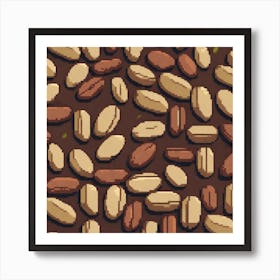 Seamless Pattern Of Coffee Beans 3 Art Print