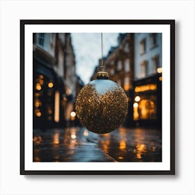 Christmas Ball On The Street Art Print