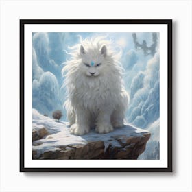 White Cat With Blue Eyes Art Print