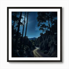 Moonlight In The Forest Art Print