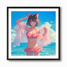 Anime Girl In Bikini 4 Art Print