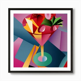 Fruity Summer Cocktail - Square Art Print