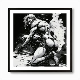 Naked Muscular Male Body Butt Art Print