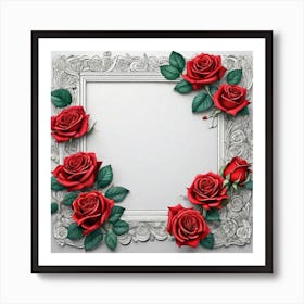 Frame With Roses 29 Art Print