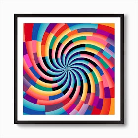Bright Colour Spiral Optical Illusion Art Print
