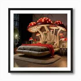 Mushroom Bed Art Print