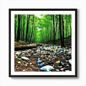 Trash In The Forest 12 Art Print