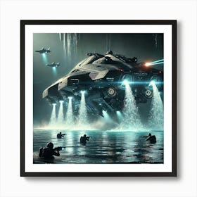 A High Tech, Sci Fi Scene Depicting The Nautilus S Art Print