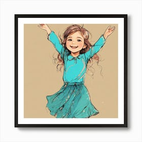 Happy Little Girl Art Print