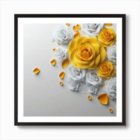 Spring flowers on a bright white wall, 6 Art Print