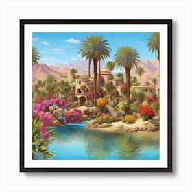 Palm Trees By The Water Art Print