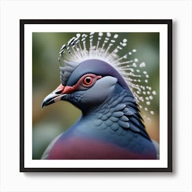 National Geographic Realistic Illustration Victoria Crowned Pigeon Goura Victoria Close Up 1 1 Art Print