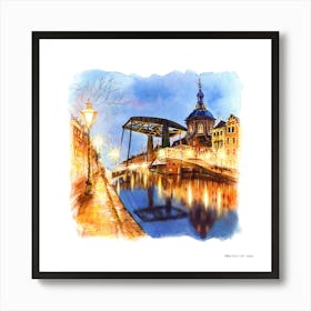 City At Night.A fine artistic print that decorates the place. Art Print