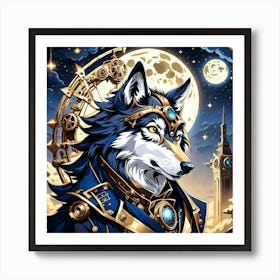 Steampunk Wolf 6 Art Print