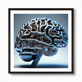 Brain With Circuit Board 2 Art Print