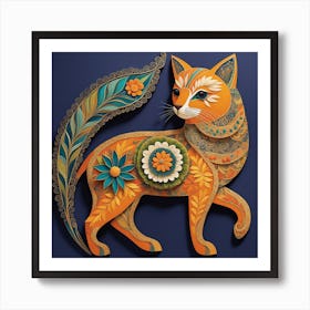 Chinese Cat, simple, good looking, creative wall art Art Print