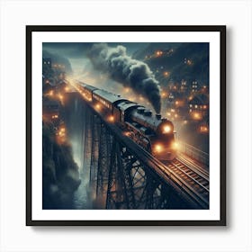 Train In The Night Art Print