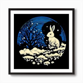 Rabbit In The Snow Art Print