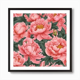 Pink peony Art Print