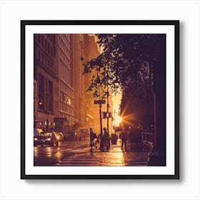 Sunshine On A Rainy Day Manhattan New York Square Art Print