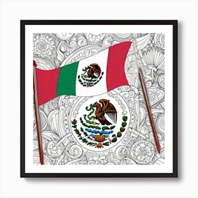 Mexican Coloring Flags (84) Art Print