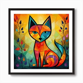 Colorful Cat 7 Art Print