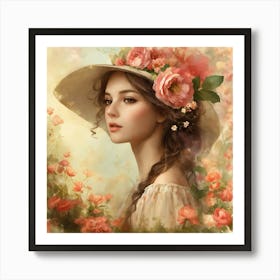 Girl In A Hat 1 Art Print