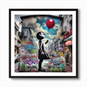 Girl With Red Balloon 1 Art Print