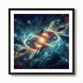 Koi Fish In Space 2 Art Print