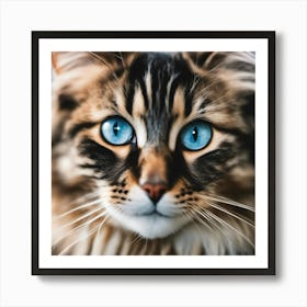Portrait Of A Cat With Blue Eyes 2 Art Print