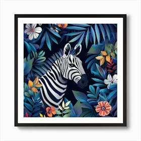 Zebra In The Jungle 2 Art Print