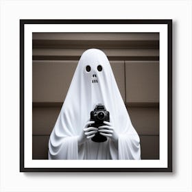 Ghost Holding A Camera Art Print