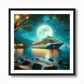 Cruise Ship At Night 5 Art Print